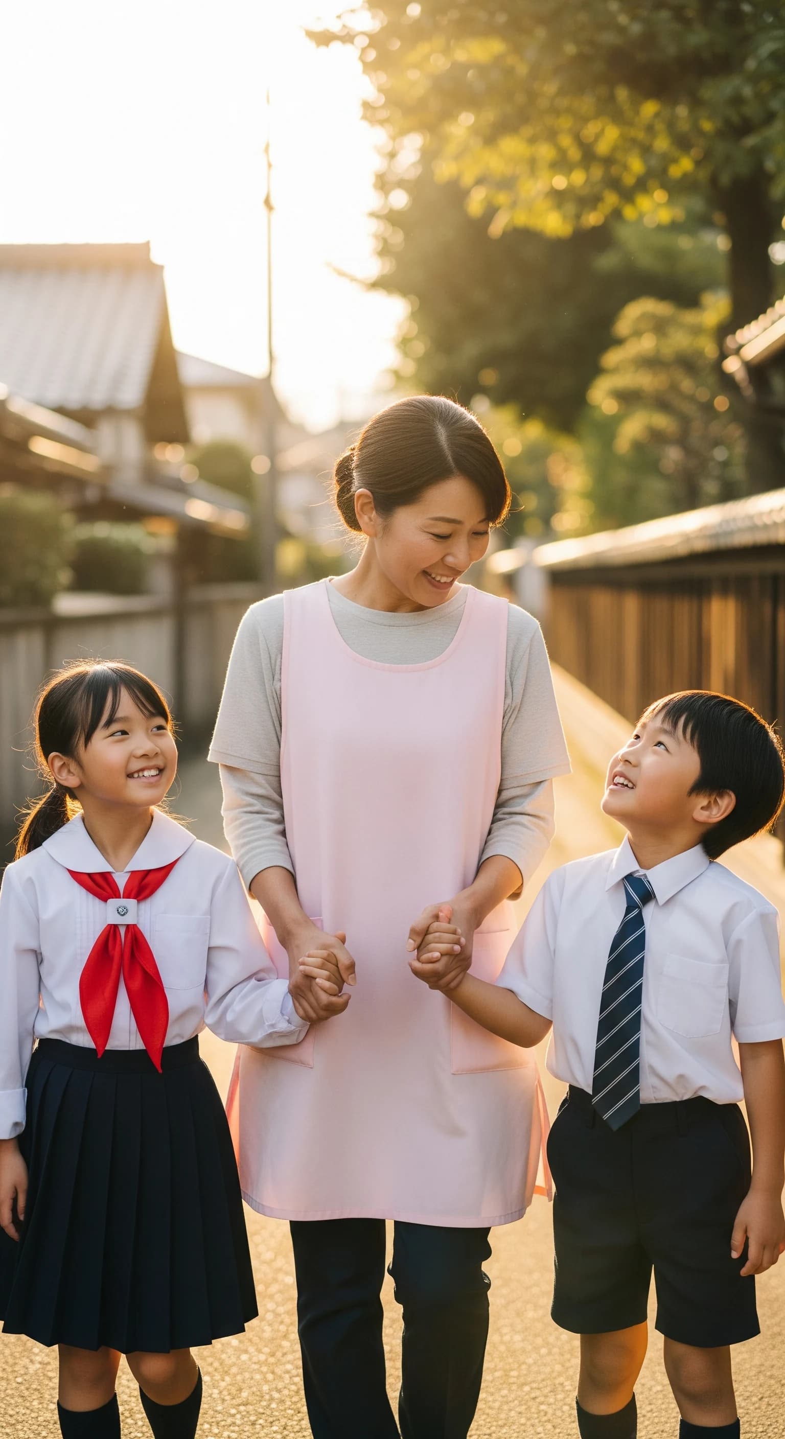 子どもと手をつなぐカンパスのスタッフ