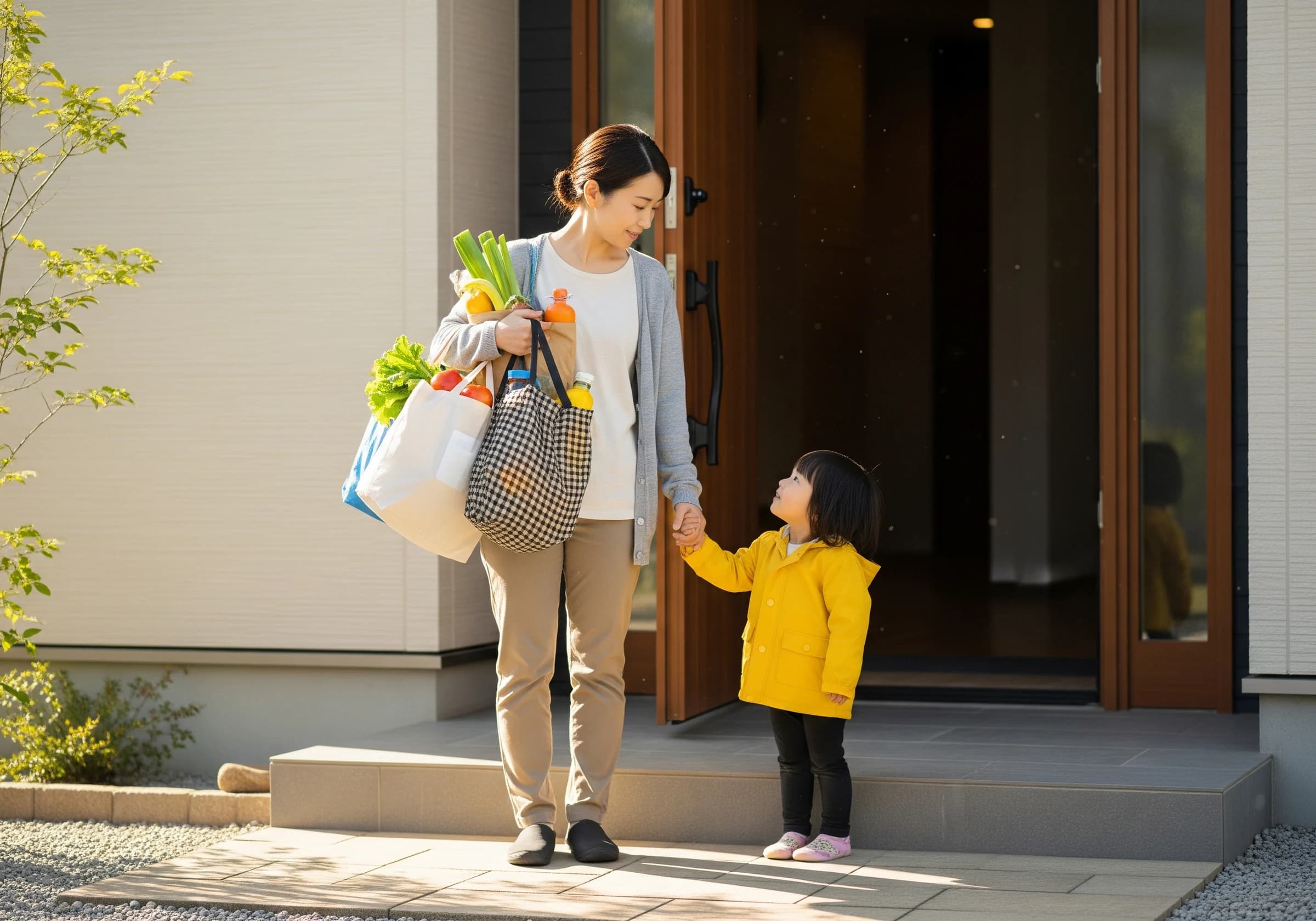 家事とお迎えを両立するスタッフ