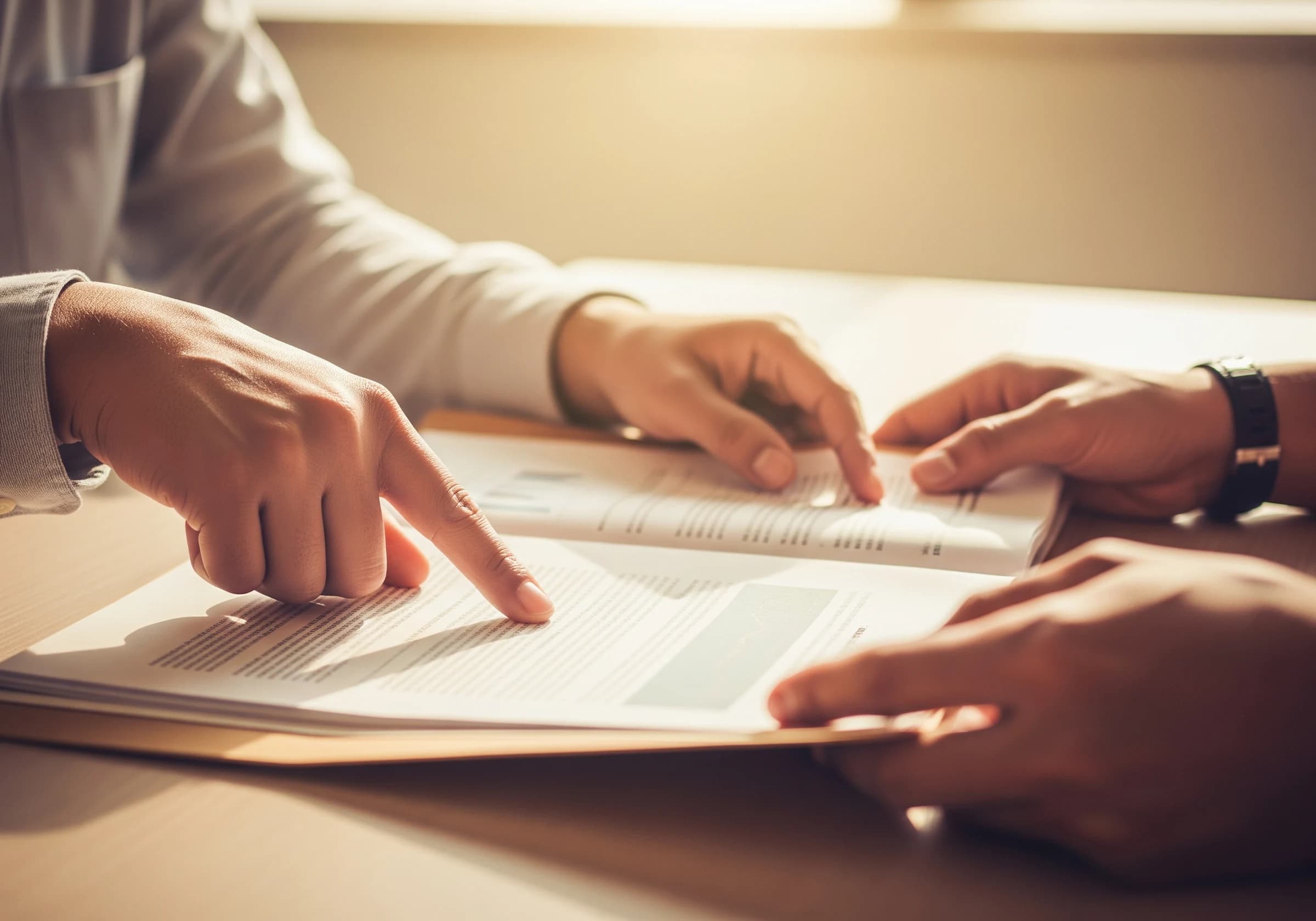 資料を確認する手元